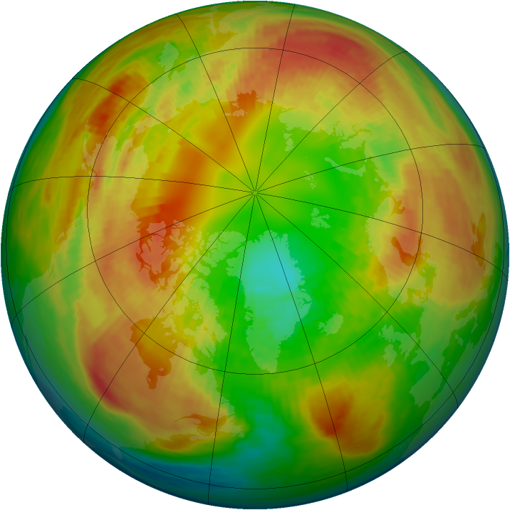 Arctic ozone map for 25 February 1994